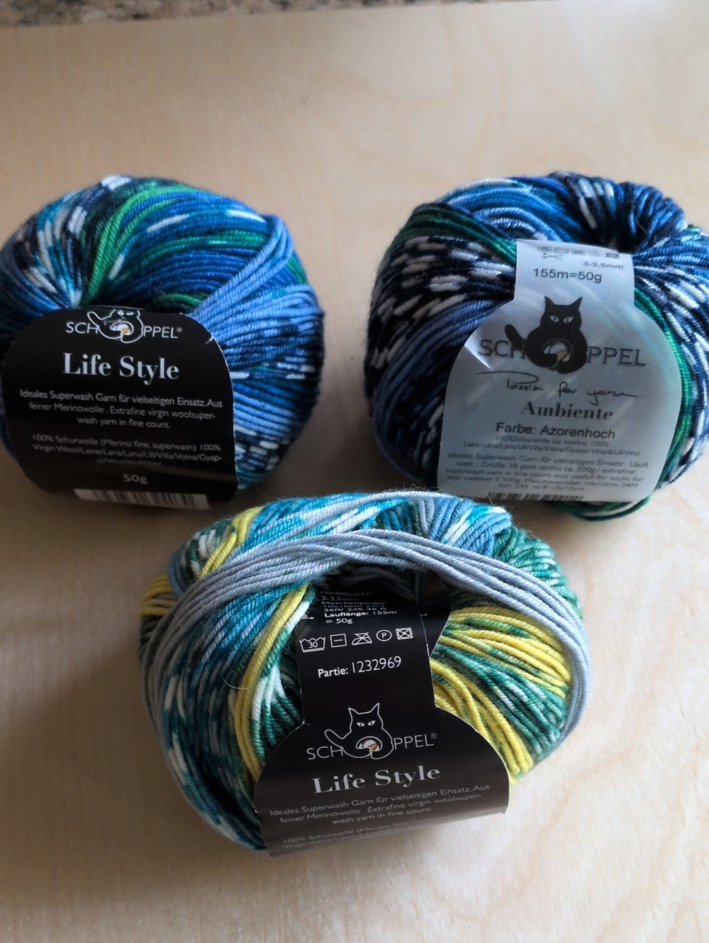 3 Skeins "Ambiente" Schoppel Sport Weight Yarn Dana's Destash!, - Picture 2 of 8